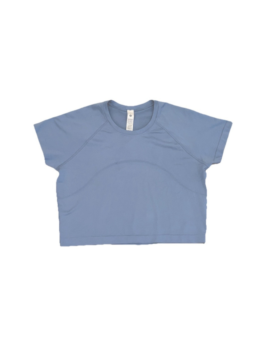 LULULEMON SWIFTLY TECH CROPPED TEE 2.0 BLUE WILLOW SIZE 12